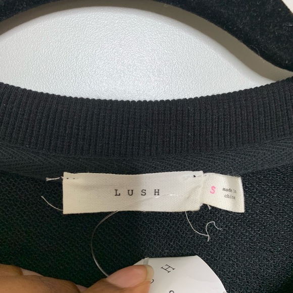 Lush Cold Shoulder Long Sleeve Black Dress Size Small NWT - Picture 2 of 7